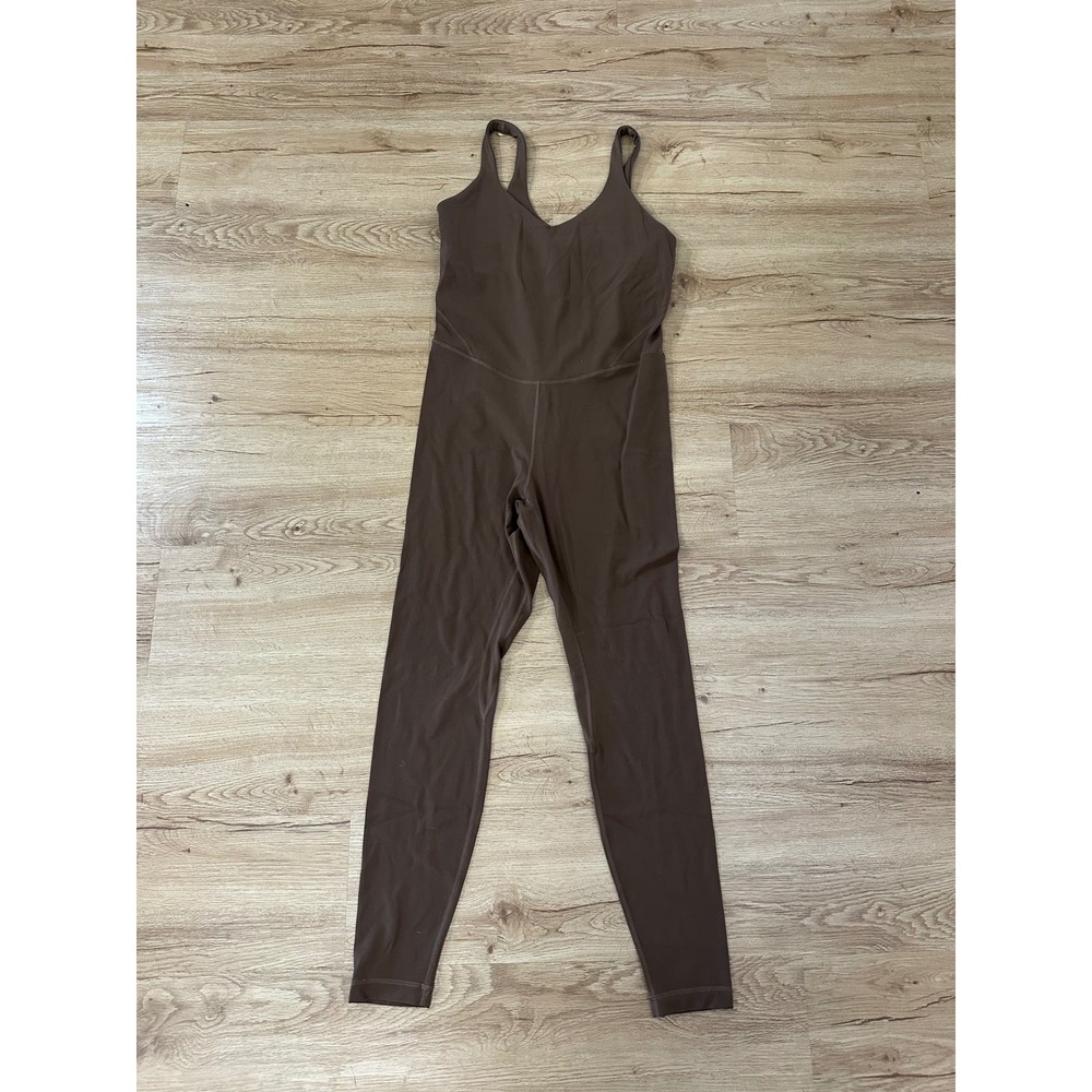 Lululemon Align Bodysuit 25 Espresso Brown Nulu Yoga Jumpsuit Size 10 LW1EFRS